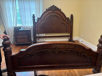 King Size Ornate Wood Bed Frame