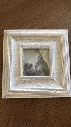9”x 9” Small wood White Distressed Wood Picture Frame