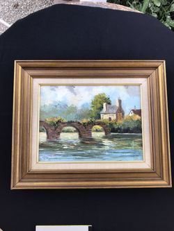 Vintage Original Framed Oil Painting * Landscape