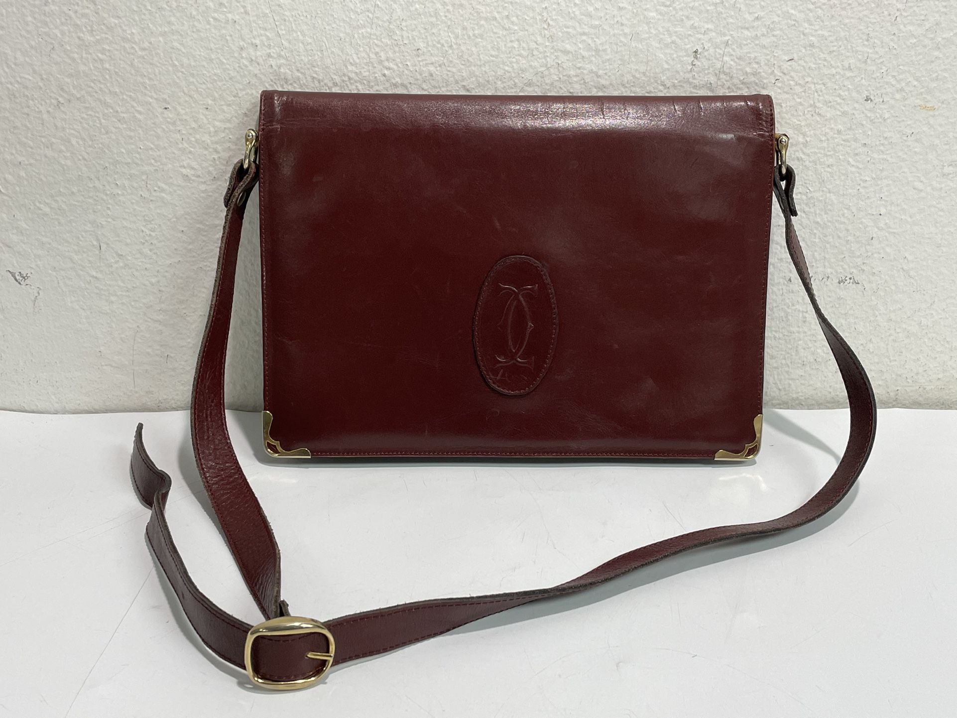 Vintage Authentic MUST DE CARTIER Bordeaux Leather