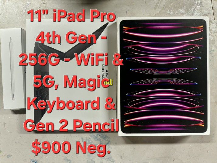 New 11 IPad Pro. 256Gig - Gen 6 Wi-Fi & 5G Cell