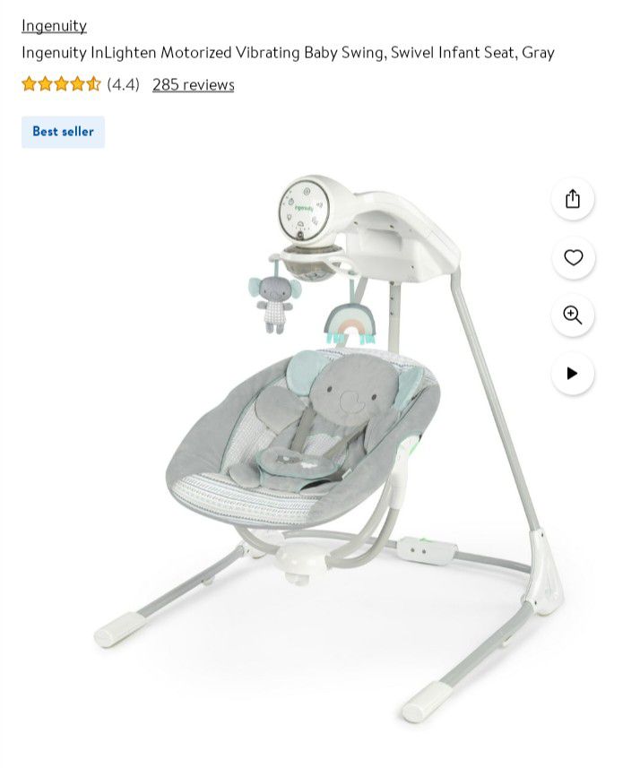 Infant Swing Motorized With Led Spinning Display And Music