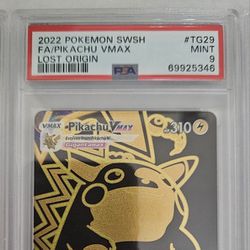 GOLD Pikachu Vmax Psa 9 Trainer Gallery Lost Origins