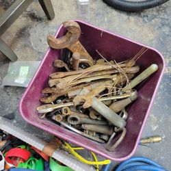 Bucket of old tools