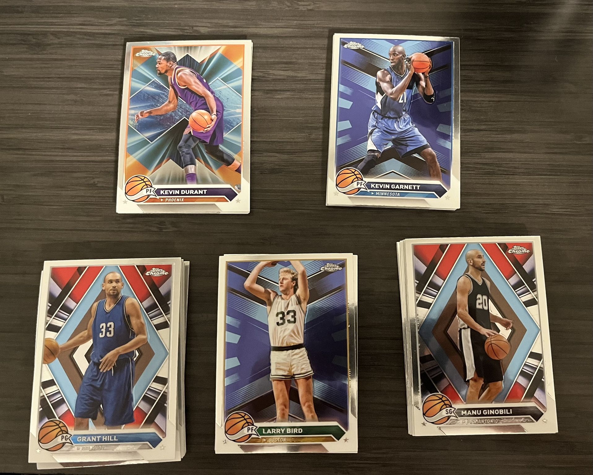 45+ NBA Topps Chrome Cards – Bird, KD, Refractors & Rookies