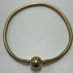 Pandora “Moments” 14K Yellow Gold Plated Bracelet-7” Long