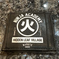 Nartuo Shippuden Ninja Academy Hidden Leaf Village Bifold Wallet.  Brand New Never Used . Smoke free home 