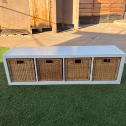 IKEA KALLAX shelf unit with 4 baskets
