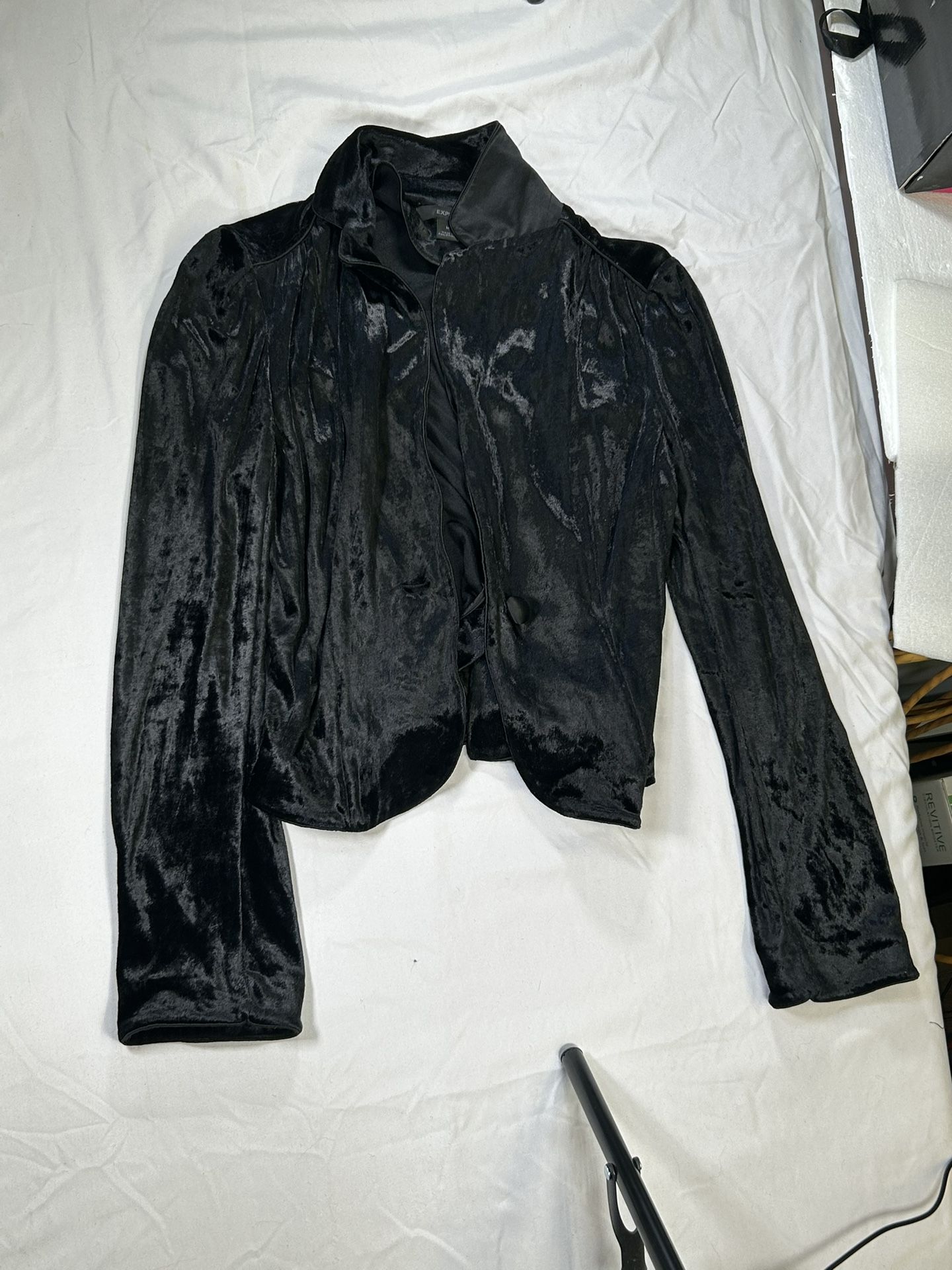 Express Long Sleeve Jacket Shirt Sheer Black Size Small