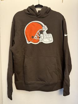 Nike Men's Cleveland Browns Seal Brown Club Fleece Logo Pullover Hoodie