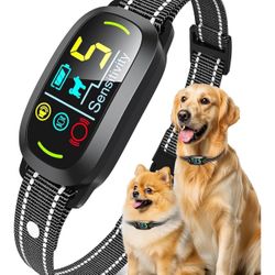 Dog Bark Collar, Rechargeable Smart Collar, Anti Barking Training Collar with 5 Adjustable Sensitivity Beep Vibration, Bark Collar for Large Medium Sm