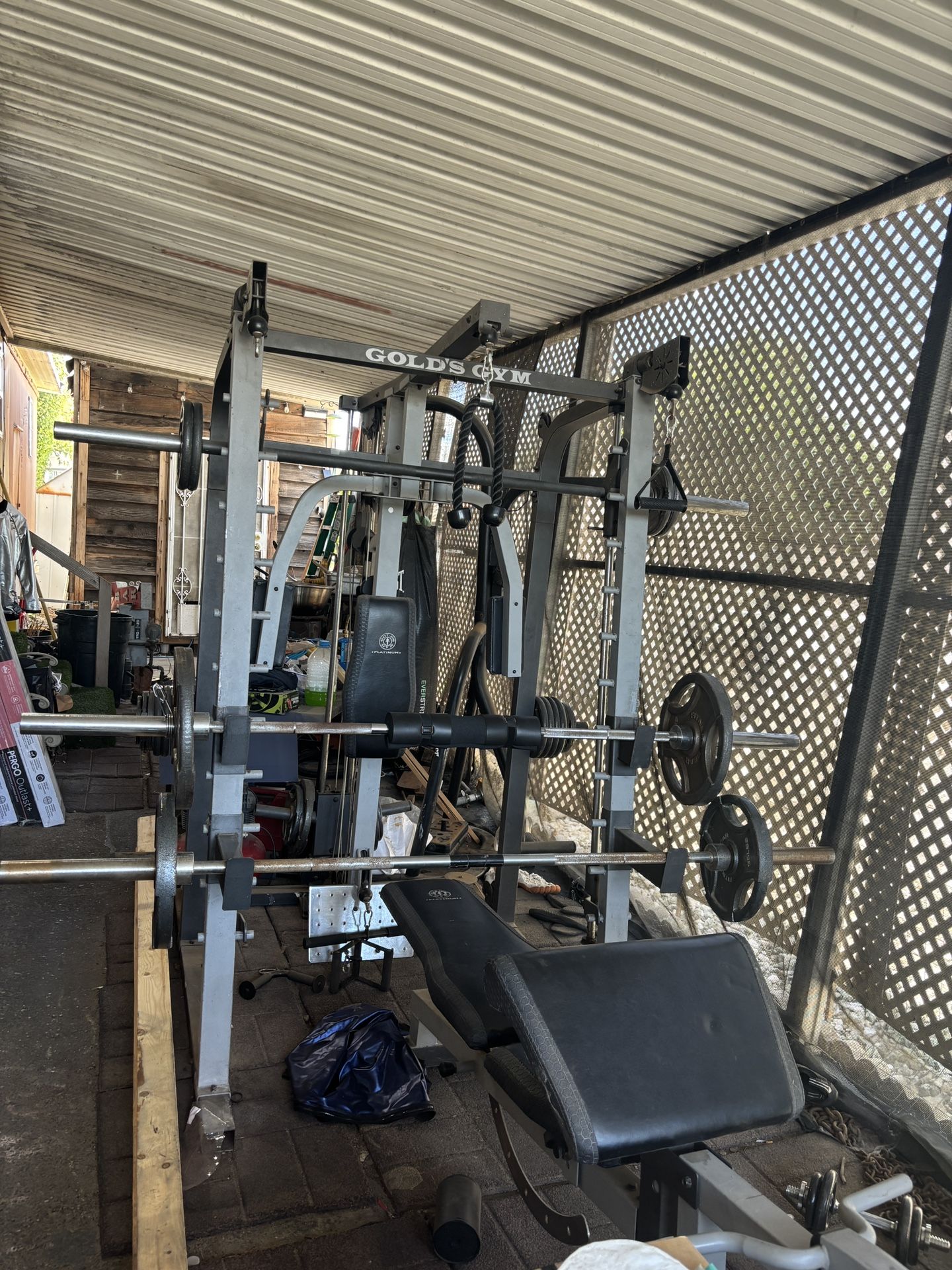 full home gym with punching bag
