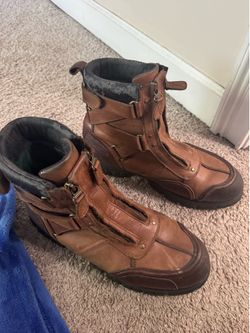 Polo Ralph Lauren Leather Boots Size 13–14 Brown (Light/Dark) - Needs Sole Repair