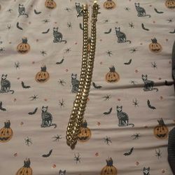 14k Gold Filled Stainless Steel Anti Tarnish Cuban Chain Link 22 Inches