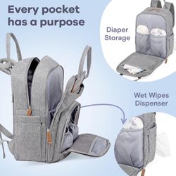 RUVALINO Diaper Bag Backpack, NWOT