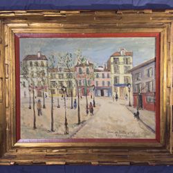 French Mid-Century Painting Of Paris village  