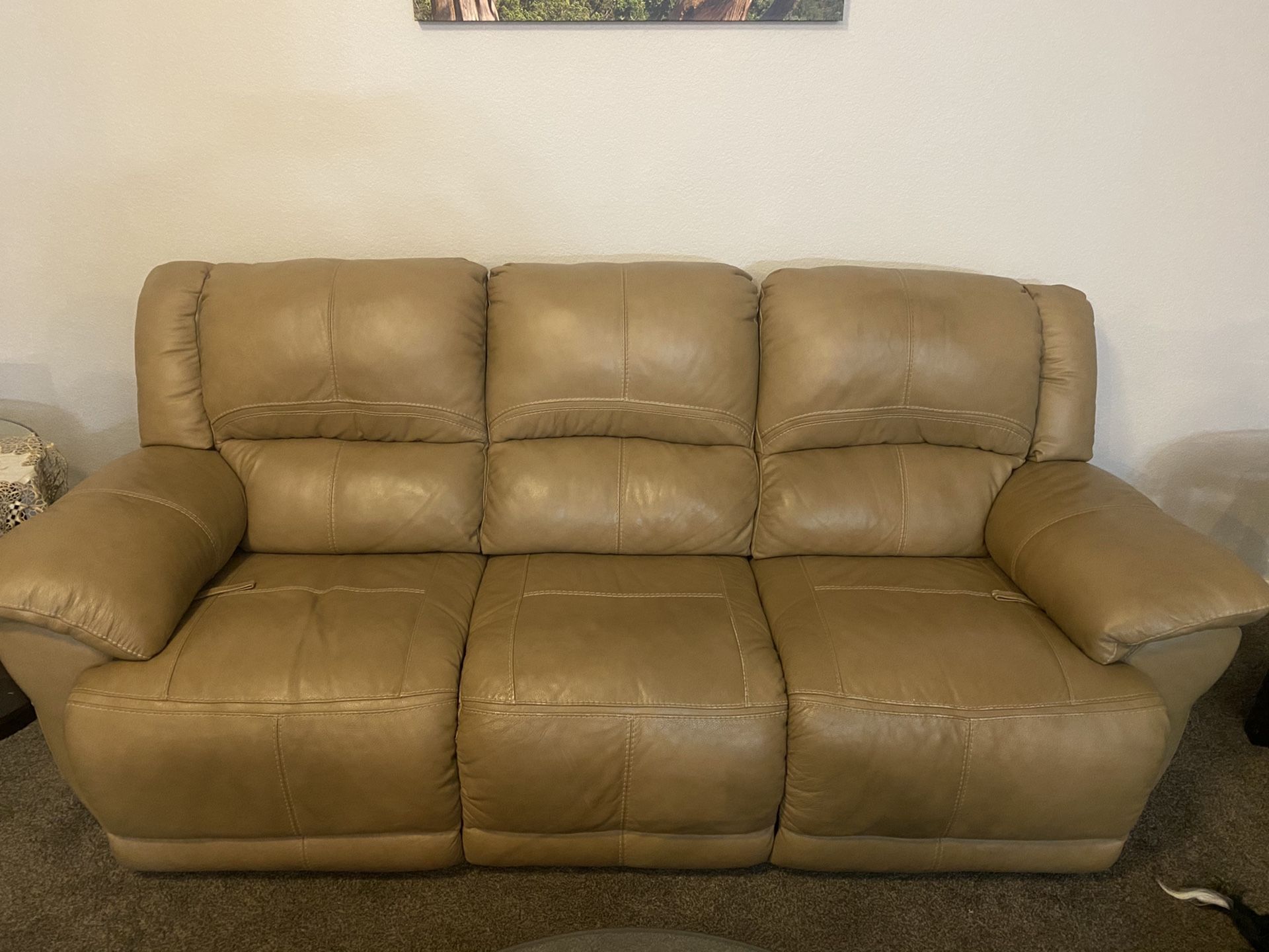 Leather couch & recliner