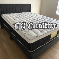 NEW QUEEN BED FRAME WITH MATTRESS
