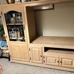 Modern, pale wood TV cabinet