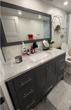 Bathroom Sink Vanity with 7 drawers and double drawer cabinet