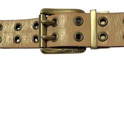 Vintage C K Wmns Belt Sz XL Leather Rhinestone with Studs Metallic 1.5” Wide  44 “ Long 