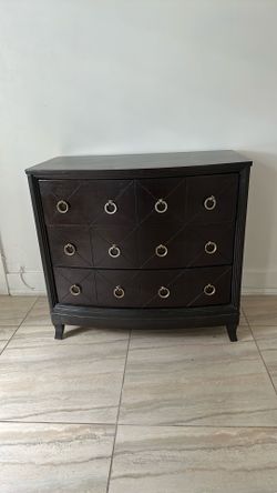 3 drawer dresser nightstand velvet lined 1990’s rich chocolate brown regency chest gavetero