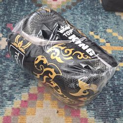 Brand New TKB Boxing Gloves BLACK KANOK Genuine Leather