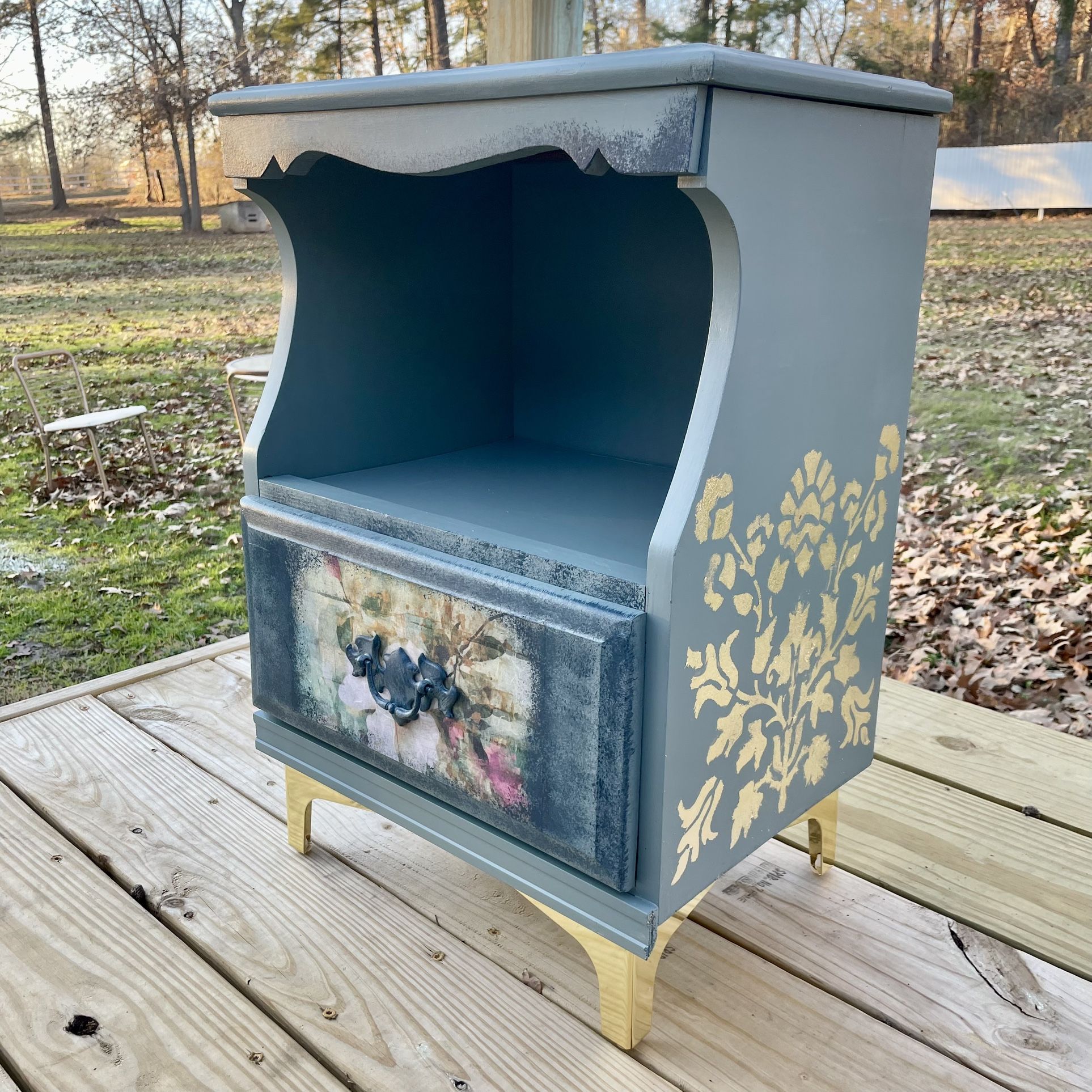 Beautiful Glam Floral Side Table