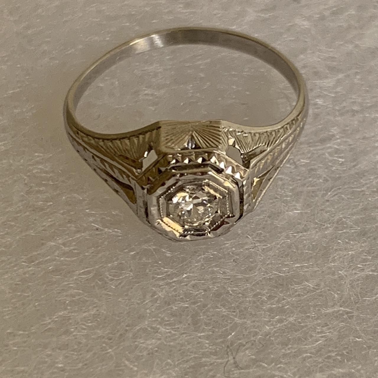 Antique 18K white gold art deco diamond (136)76