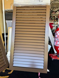 Aluminum Shutters Custom Made - Powder coated Brown