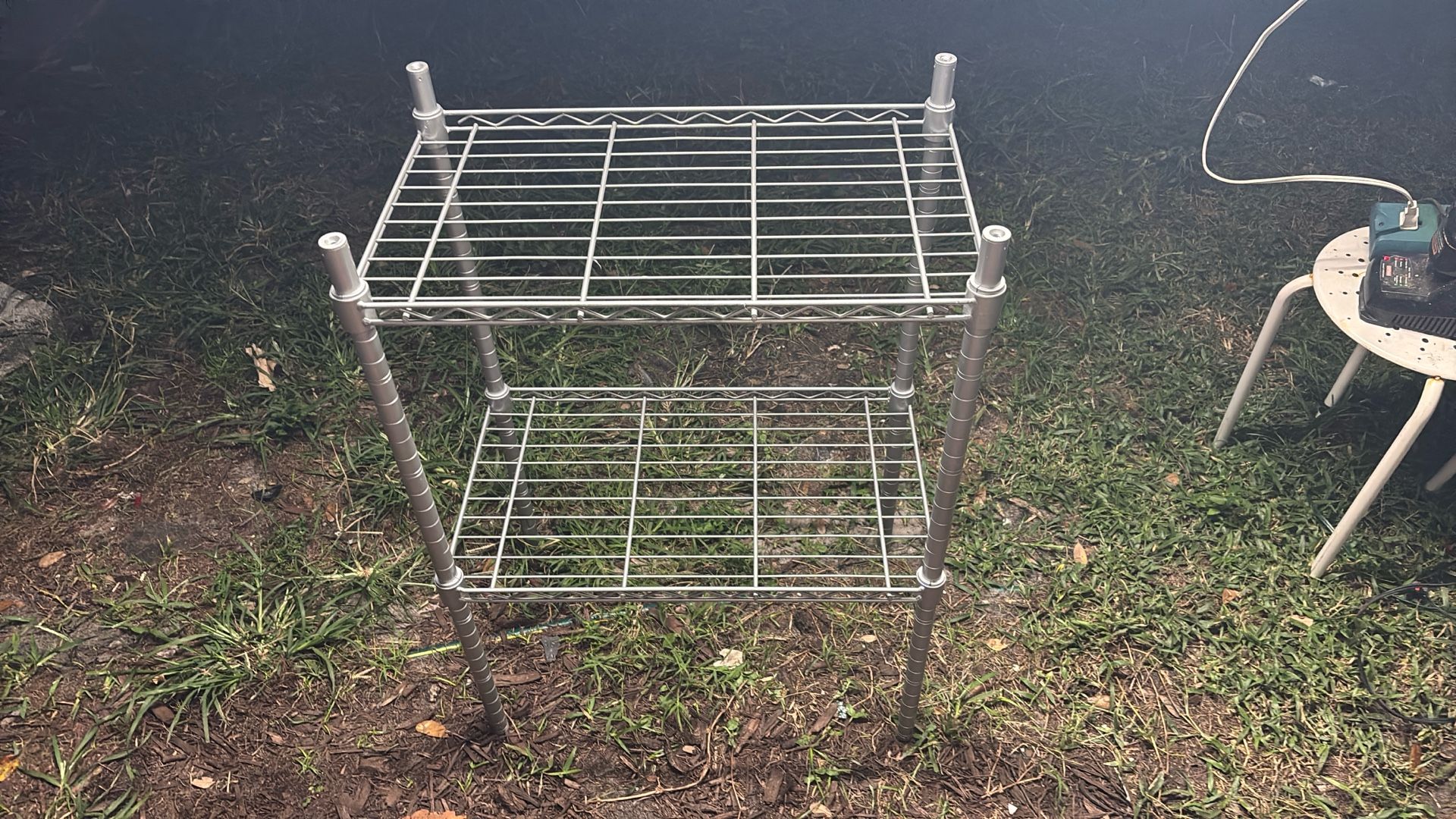 Two tier steel metal rack