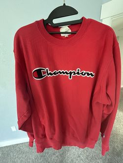 Champion Crewneck Sweatshirt – Red, Size Medium