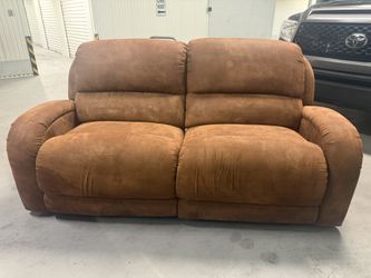 78” Double Suede Double Recliner Sofa - Delivery Available!