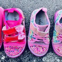 Toddler Girls' Pink Glitter/Rhinestone Chulas Shoes