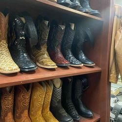 Botas Vaqueras de Piel Punta cuadrada para hombre