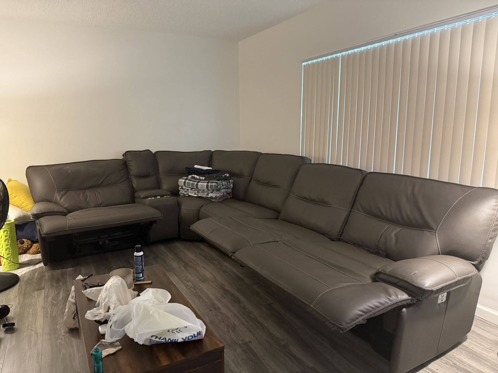 Leather Couch,, needs to go today !!