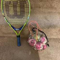Wilson SpongeBob Tennis Racquet W Balls 