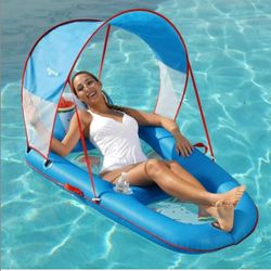 Aqua Ultimate Sunshade Recliner Pool Lounge – Watermelon Canopy Float