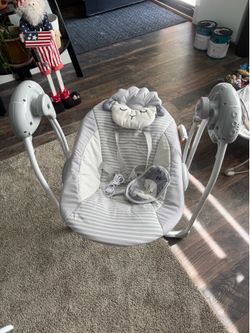 Portable Compact/collapsable Baby Swing, Infant, Lamb, Gray