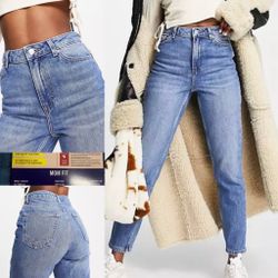 Esmara vintage inspired 90s mom-jean inspo fashion jeans in mid blue size 34