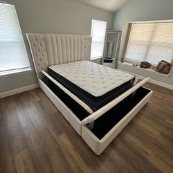 Danbury Queen/King Size Storage Bed Frame Color Options ⭐$39 Down Payment with Financing ⭐ 90 Days same as cash