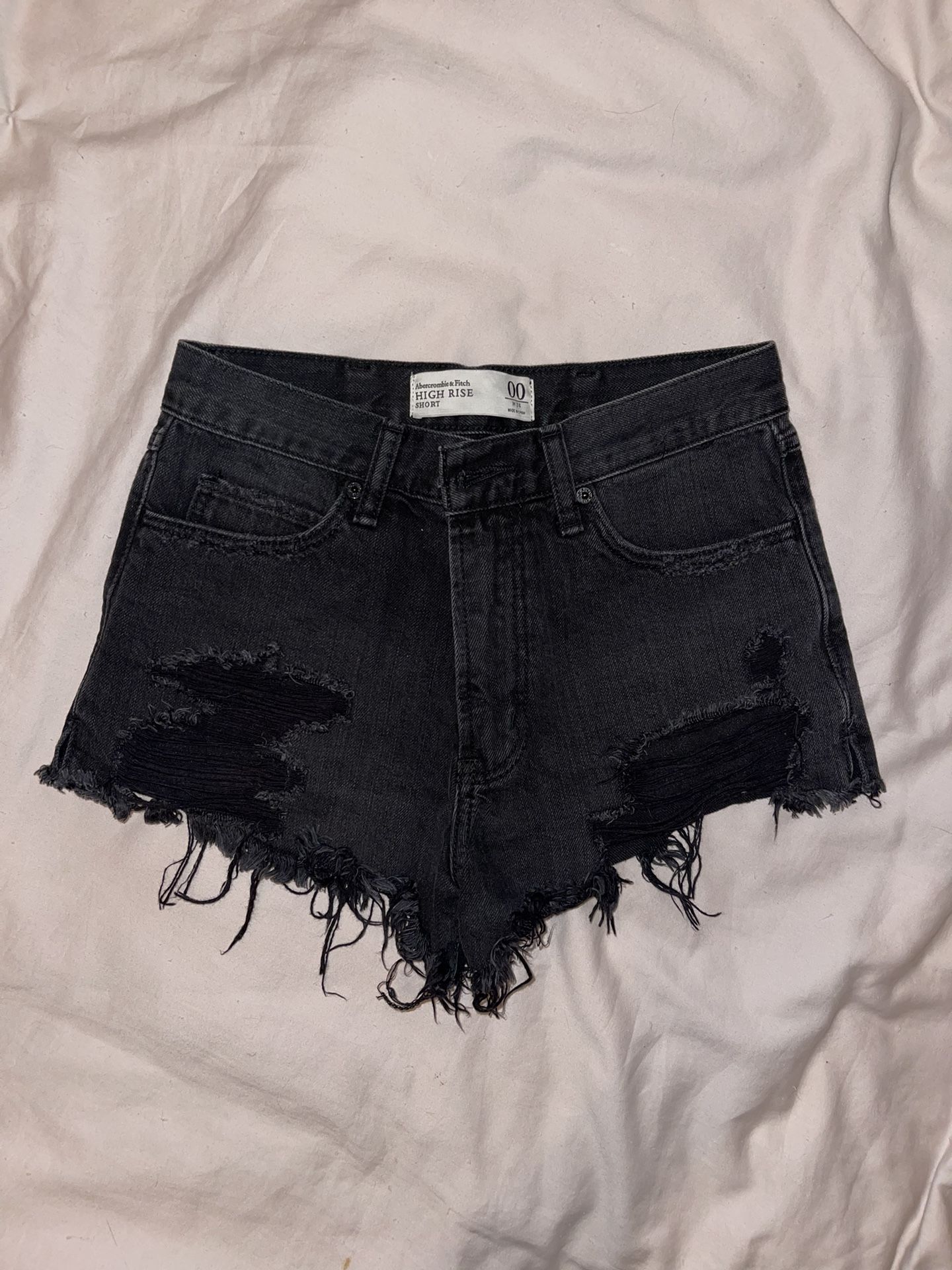 New! Abercrombie And Fitch Black Jean shorts Size 00