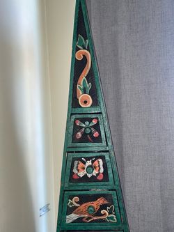 Vintage hand carved 4ft tall pyramid drawers