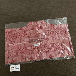 Supreme Tray Jacquard S/S Shirt Red Size XL || In Hand Ready to Ship