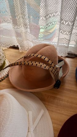 Tan Felt Wide Brim Hat with Woven Band
