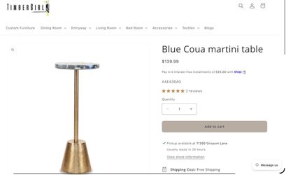 Everly Quinn Blue Coua Martini Table