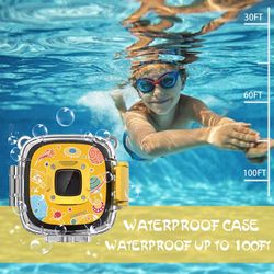 1080P HD Kids Action Camera, Sports Kids Digital Cameras for Boys and Girls,Yellow