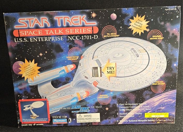 Vintage 1995 Star Trek Space Talk Series USS Enterprise NCC-1701-D (New)