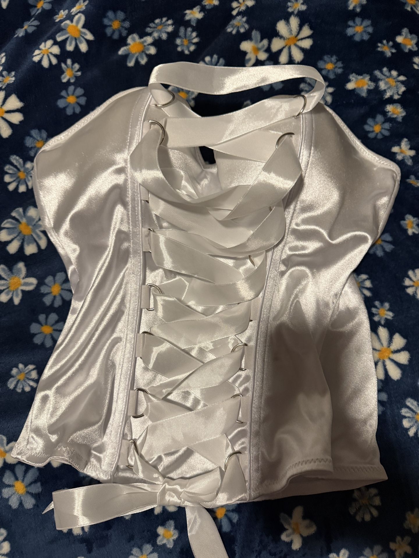 Cute White Ribbon Corset 