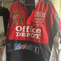 Chase Authentics Nascar Men’s Size 3XL Office Depot Mobi Vintage Y2K Satin Jacket